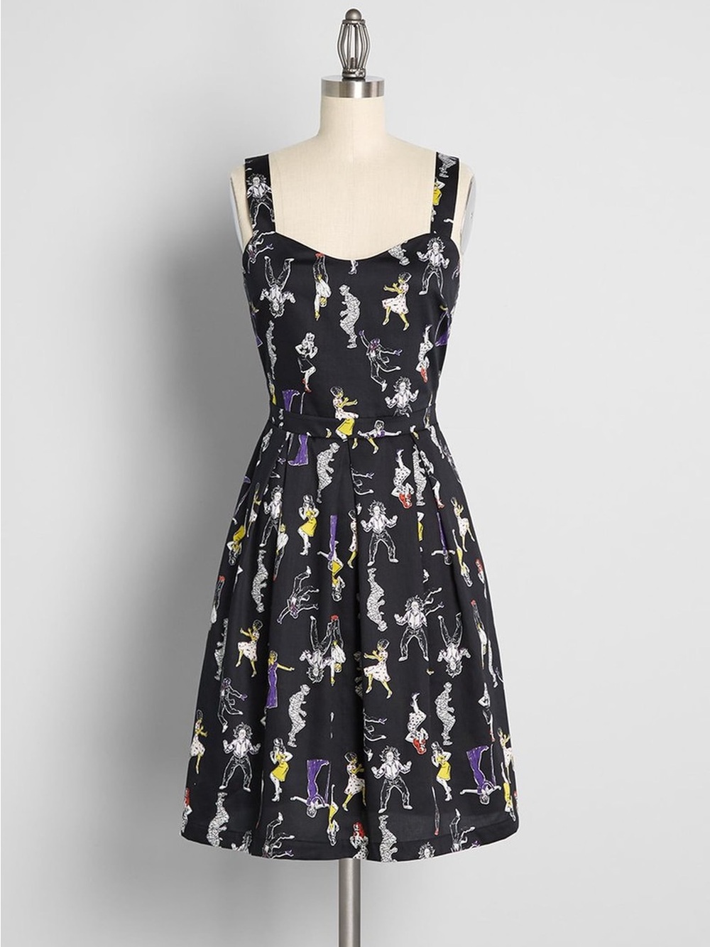 ModCloth Splendid Surprises Fit and Flare Dress Monster Print Size 0